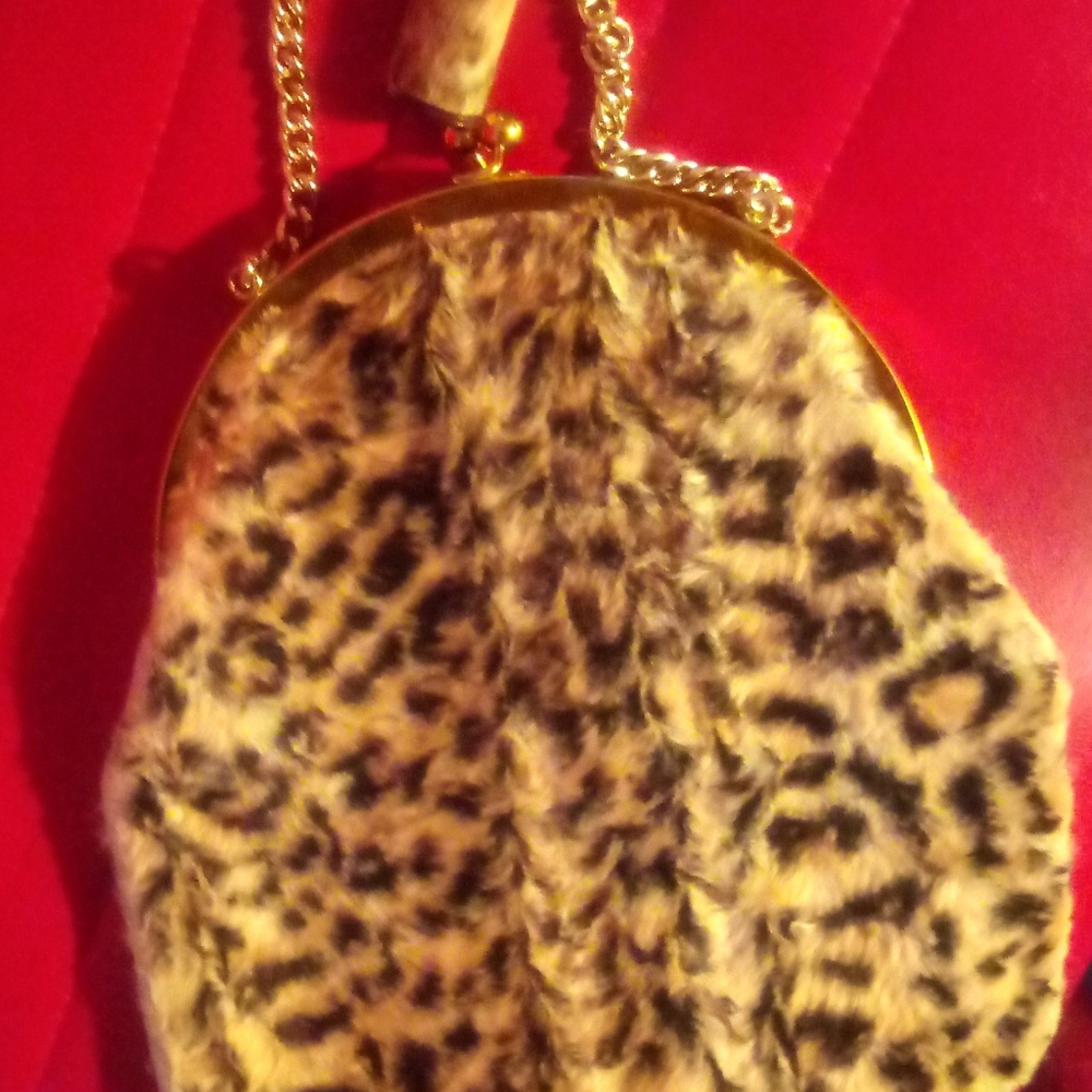 Garay Vintage fur purse & matching perfune bottle